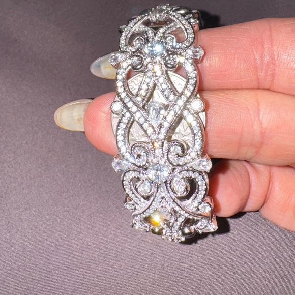 Nadri statement cuff bracelet embellished with crystals. - Picture 5 of 5